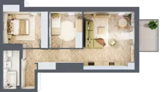 3 pokoje, mieszkanie 60,84 m², piętro 2, oferta nr 19, Balantia, Niemcz, ul. Elizy Orzeszkowej 37