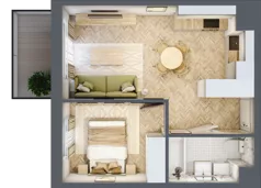 2 pokoje, mieszkanie 35,45 m², piętro 1, oferta nr A35, Aleja Mickiewicza, Osielsko, ul. Aleja Mickiewicza 1