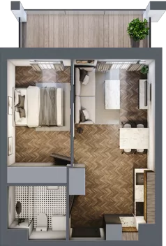 2 pokoje, mieszkanie 33,84 m², piętro 2, oferta nr 20, M|City, Bydgoszcz, Bydgoszcz Wschód, ul. Startowa 9