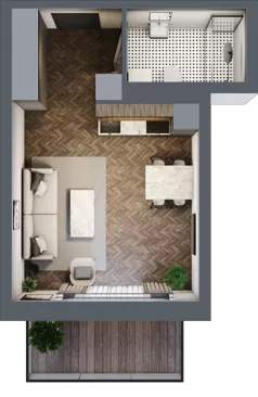 1 pokój, mieszkanie 28,40 m², piętro 1, oferta nr 1, M|City, Bydgoszcz, Bydgoszcz Wschód, ul. Startowa 9