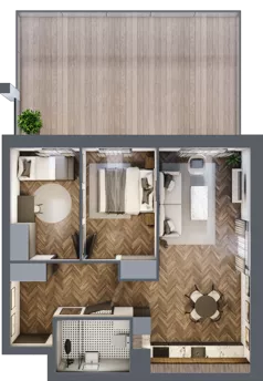 3 pokoje, mieszkanie 55,51 m², piętro 1, oferta nr 9, M|City, Bydgoszcz, Bydgoszcz Wschód, ul. Startowa 9