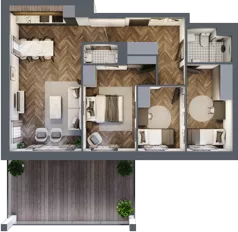 4 pokoje, mieszkanie 71,92 m², piętro 3, oferta nr 28, M|City, Bydgoszcz, Bydgoszcz Wschód, ul. Startowa 9