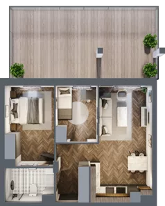 3 pokoje, mieszkanie 52,49 m², piętro 1, oferta nr 6, M|City, Bydgoszcz, Bydgoszcz Wschód, ul. Startowa 9