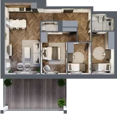4 pokoje, mieszkanie 69,88 m², piętro 2, oferta nr 15, M|City, Bydgoszcz, Bydgoszcz Wschód, ul. Startowa 9