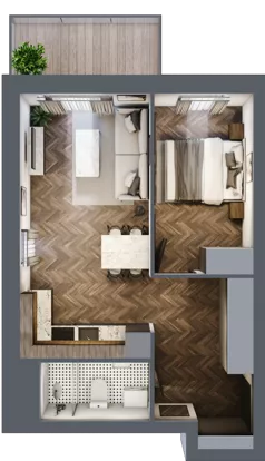 2 pokoje, mieszkanie 42,05 m², piętro 3, oferta nr 29, M|City, Bydgoszcz, Bydgoszcz Wschód, ul. Startowa 9