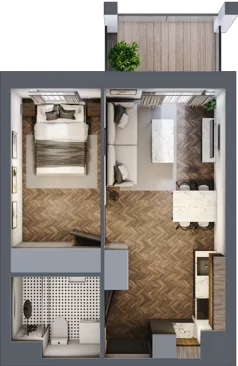 2 pokoje, mieszkanie 34,08 m², piętro 3, oferta nr 30, M|City, Bydgoszcz, Bydgoszcz Wschód, ul. Startowa 9