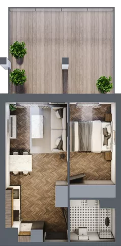2 pokoje, mieszkanie 32,96 m², piętro 1, oferta nr 5, M|City, Bydgoszcz, Bydgoszcz Wschód, ul. Startowa 9