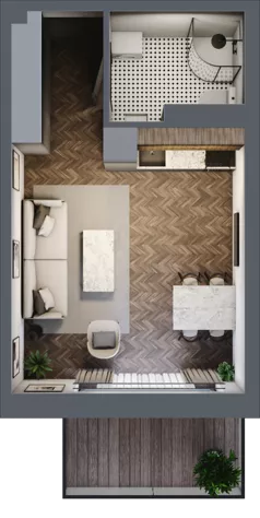 1 pokój, mieszkanie 25,60 m², piętro 1, oferta nr 13, M|City, Bydgoszcz, Bydgoszcz Wschód, ul. Startowa 9