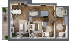 4 pokoje, mieszkanie 72,06 m², piętro 5, oferta nr 54, M|City, Bydgoszcz, Bydgoszcz Wschód, ul. Startowa 9