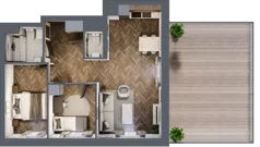 3 pokoje, mieszkanie 56,79 m², piętro 8, oferta nr 87, M|City, Bydgoszcz, Bydgoszcz Wschód, ul. Startowa 9