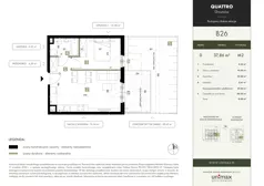 2 pokoje, mieszkanie 36,08 m², piętro 1, oferta nr A6, QUATTRO Ursynów, Warszawa, Ursynów, ul. Wyczółki 54