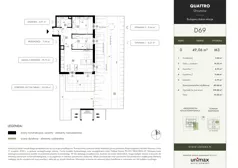 3 pokoje, mieszkanie 50,27 m², piętro 2, oferta nr B36, QUATTRO Ursynów, Warszawa, Ursynów, ul. Wyczółki 54