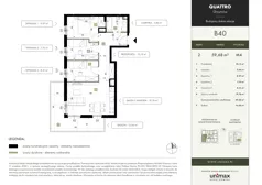 4 pokoje, mieszkanie 59,68 m², piętro 2, oferta nr B40, QUATTRO Ursynów, Warszawa, Ursynów, ul. Wyczółki 54