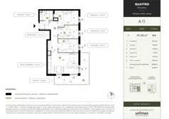 4 pokoje, mieszkanie 59,68 m², piętro 2, oferta nr A11, QUATTRO Ursynów, Warszawa, Ursynów, Wyczółki, ul. Wyczółki 54, 56
