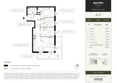 4 pokoje, mieszkanie 59,68 m², piętro 2, oferta nr A17, QUATTRO Ursynów, Warszawa, Ursynów, Wyczółki, ul. Wyczółki 54, 56
