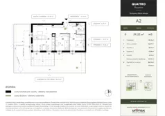 3 pokoje, mieszkanie 59,22 m², parter, oferta nr A2, QUATTRO Ursynów, Warszawa, Ursynów, Wyczółki, ul. Wyczółki 54, 56