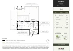 3 pokoje, mieszkanie 53,53 m², piętro 1, oferta nr B32, QUATTRO Ursynów, Warszawa, Ursynów, Wyczółki, ul. Wyczółki 54, 56