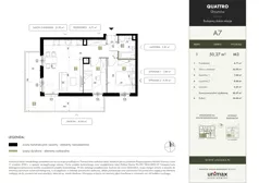 3 pokoje, mieszkanie 50,27 m², piętro 1, oferta nr A7, QUATTRO Ursynów, Warszawa, Ursynów, Wyczółki, ul. Wyczółki 54, 56
