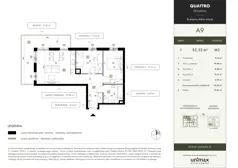 3 pokoje, mieszkanie 53,53 m², piętro 1, oferta nr A9, QUATTRO Ursynów, Warszawa, Ursynów, Wyczółki, ul. Wyczółki 54, 56