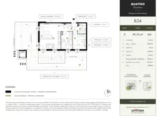 3 pokoje, mieszkanie 59,53 m², parter, oferta nr B24, QUATTRO Ursynów, Warszawa, Ursynów, Wyczółki, ul. Wyczółki 54, 56