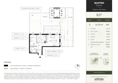 3 pokoje, mieszkanie 53,53 m², piętro 1, oferta nr B32, QUATTRO Ursynów, Warszawa, Ursynów, Wyczółki, ul. Wyczółki 54, 56
