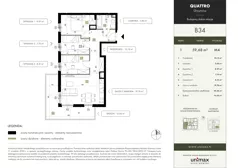4 pokoje, mieszkanie 59,68 m², piętro 1, oferta nr B34, QUATTRO Ursynów, Warszawa, Ursynów, Wyczółki, ul. Wyczółki 54, 56