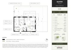4 pokoje, mieszkanie 73,02 m², parter, oferta nr C51, QUATTRO Ursynów, Warszawa, Ursynów, Wyczółki, ul. Wyczółki 54, 56