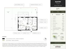 4 pokoje, mieszkanie 73,02 m², parter, oferta nr D71, QUATTRO Ursynów, Warszawa, Ursynów, Wyczółki, ul. Wyczółki 54, 56