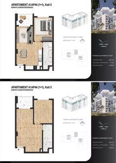 2 pokoje, mieszkanie 49,71 m², piętro 5, oferta nr A1AP44, Adriatic Garden Residence, Golem, Rruga Ismail Qemali