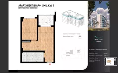 2 pokoje, mieszkanie 42,73 m², piętro 5, oferta nr B1AP44, Adriatic Garden Residence, Golem, Rruga Ismail Qemali