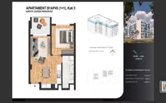 2 pokoje, mieszkanie 51,02 m², piętro 5, oferta nr B1AP45, Adriatic Garden Residence, Golem, Rruga Ismail Qemali