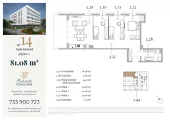 4 pokoje, apartament 81,08 m², piętro 2, oferta nr 14, Jeziorna 18, Ełk, Szyba, ul. Jeziorna 18