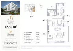 3 pokoje, apartament 68,59 m², piętro 3, oferta nr 17, Jeziorna 18, Ełk, Szyba, ul. Jeziorna 18