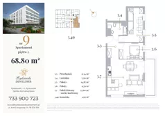 3 pokoje, apartament 68,80 m², piętro 2, oferta nr 9, Jeziorna 18, Ełk, Szyba, ul. Jeziorna 18