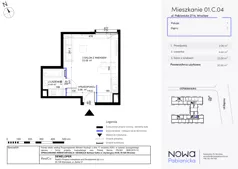 1 pokój, mieszkanie 30,58 m², piętro 1, oferta nr 01.C.04, Nowa Pabianicka, Wrocław, Krzyki-Partynice, Krzyki, ul. Pabianicka 25
