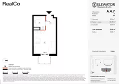 1 pokój, apartament 31,89 m², piętro 4, oferta nr A.4.7, ELEWATOR. Mieszkania&Lofty - mieszkania, Wrocław, Kleczków, Psie Pole, Rychtalska/Zakładowa