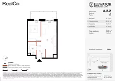 2 pokoje, apartament 42,01 m², piętro 2, oferta nr A.2.2, ELEWATOR. Mieszkania&Lofty - mieszkania, Wrocław, Kleczków, Psie Pole, Rychtalska/Zakładowa