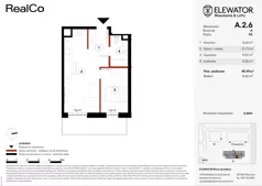 2 pokoje, mieszkanie 40,49 m², piętro 2, oferta nr A.2.6, ELEWATOR. Mieszkania&Lofty - mieszkania, Wrocław, Kleczków, Psie Pole, Rychtalska/Zakładowa