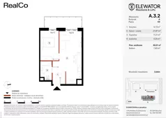 2 pokoje, mieszkanie 42,01 m², piętro 3, oferta nr A.3.2, ELEWATOR. Mieszkania&Lofty - mieszkania, Wrocław, Kleczków, Psie Pole, Rychtalska/Zakładowa