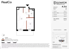 2 pokoje, apartament 40,49 m², piętro 3, oferta nr A.3.6, ELEWATOR. Mieszkania&Lofty - mieszkania, Wrocław, Kleczków, Psie Pole, Rychtalska/Zakładowa