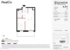 2 pokoje, mieszkanie 41,74 m², piętro 3, oferta nr A.3.9, ELEWATOR. Mieszkania&Lofty - mieszkania, Wrocław, Kleczków, Psie Pole, Rychtalska/Zakładowa