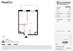 2 pokoje, mieszkanie 42,01 m², piętro 5, oferta nr A.5.2, ELEWATOR. Mieszkania&Lofty - mieszkania, Wrocław, Kleczków, Psie Pole, Rychtalska/Zakładowa