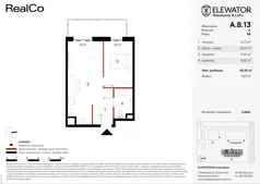 2 pokoje, mieszkanie 42,15 m², piętro 8, oferta nr A.8.13, ELEWATOR. Mieszkania&Lofty - mieszkania, Wrocław, Kleczków, Psie Pole, Rychtalska/Zakładowa