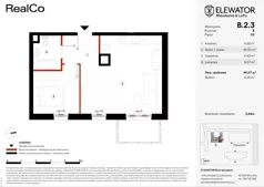 2 pokoje, mieszkanie 44,07 m², piętro 2, oferta nr B.2.3, ELEWATOR. Mieszkania&Lofty - mieszkania, Wrocław, Kleczków, Psie Pole, Rychtalska/Zakładowa