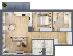 3 pokoje, mieszkanie 77,54 m², piętro 1, oferta nr 01.A.04, Nowa Pabianicka, Wrocław, Krzyki-Partynice, Krzyki, ul. Pabianicka 25