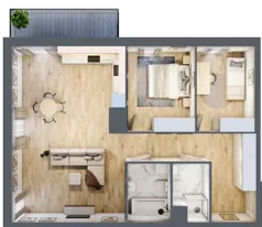 3 pokoje, mieszkanie 78,09 m², piętro 1, oferta nr 01.D.06, Nowa Pabianicka, Wrocław, Krzyki-Partynice, Krzyki, ul. Pabianicka 25