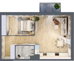 2 pokoje, mieszkanie 53,19 m², piętro 8, oferta nr 08.C.62, Nowa Pabianicka, Wrocław, Krzyki-Partynice, Krzyki, ul. Pabianicka 25