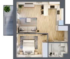 2 pokoje, apartament 40,02 m², piętro 8, oferta nr 08.D.46, Nowa Pabianicka, Wrocław, Krzyki-Partynice, Krzyki, ul. Pabianicka 25