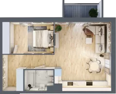 2 pokoje, mieszkanie 53,35 m², piętro 9, oferta nr 09.C.69, Nowa Pabianicka, Wrocław, Krzyki-Partynice, Krzyki, ul. Pabianicka 25