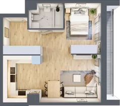 1 pokój, apartament 43,71 m², piętro 9, oferta nr 09.D.50, Nowa Pabianicka, Wrocław, Krzyki-Partynice, Krzyki, ul. Pabianicka 25